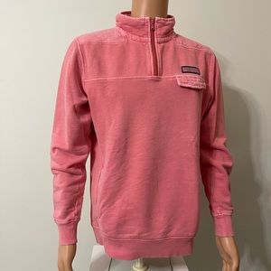 Vineyard Vines quarter zip slash-pockets pink sz S